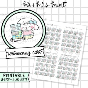 Bonnie Witnessing Cart Adesivos para planejador imprimíveis | Adesivos desenhados à mão, adesivos para planejador, adesivos de outono, CoffeeBeanPaper