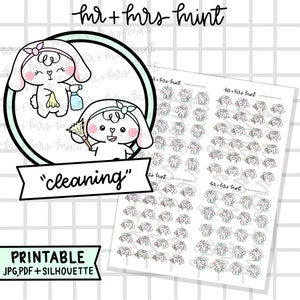 Pegatinas de planificador de limpieza Bonnie / Pegatinas dibujadas a mano, Pegatinas de planificador, Pegatinas de otoño, CoffeeBeanPaper