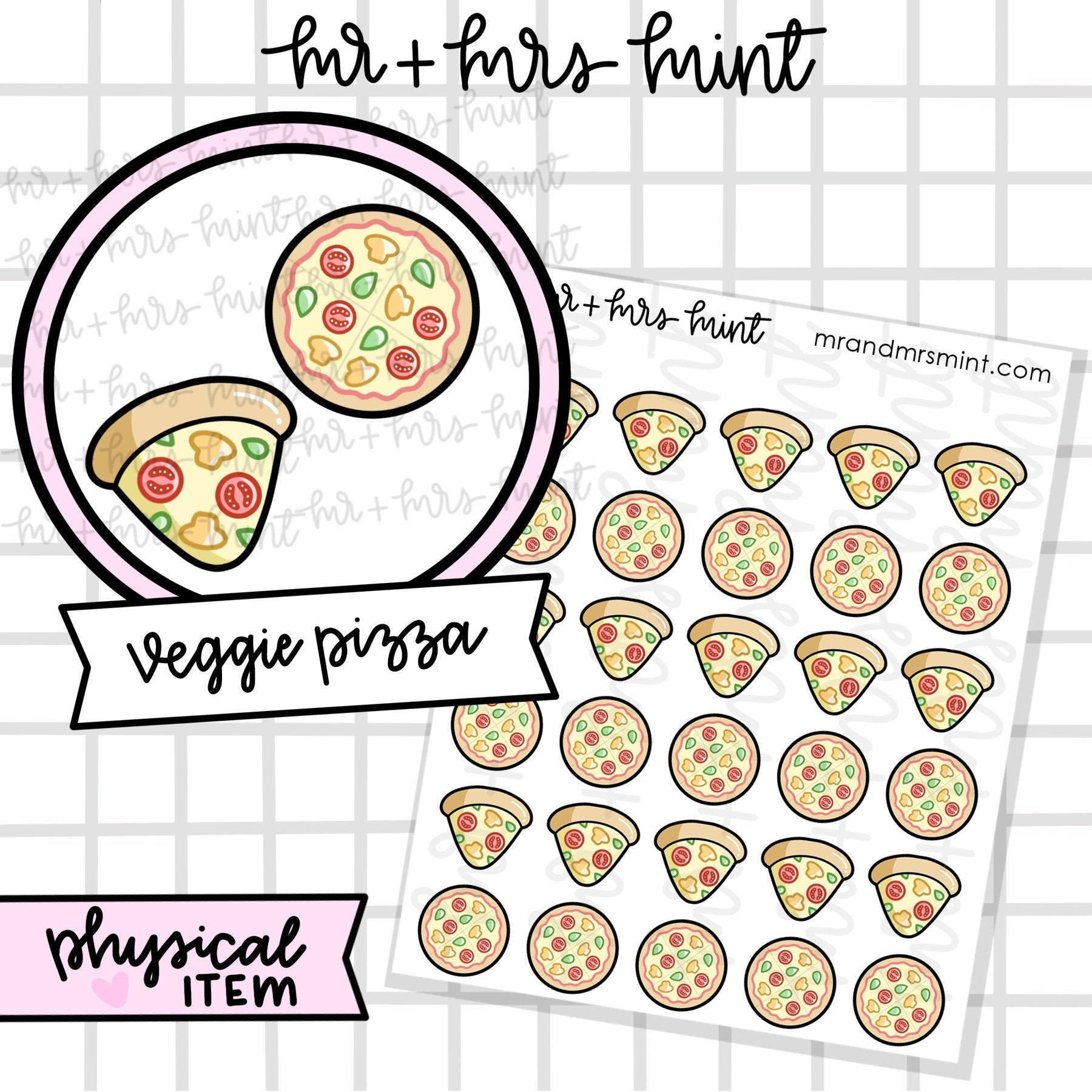 Veggie Pizza Planner Stickers Hand Drawn Stickers, Planner Stickers ...