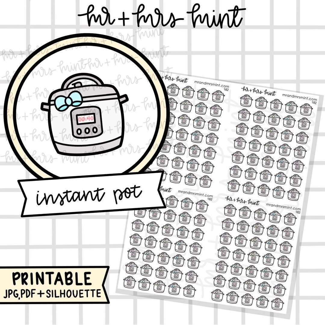 Instant Pot Printable Planner Stickers / Pegatinas dibujadas a mano ...