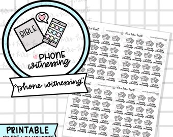 Phone Witnessing Printable Planner Stickers |  Hand drawn Stickers, Planner Stickers, CoffeeBeanPaper