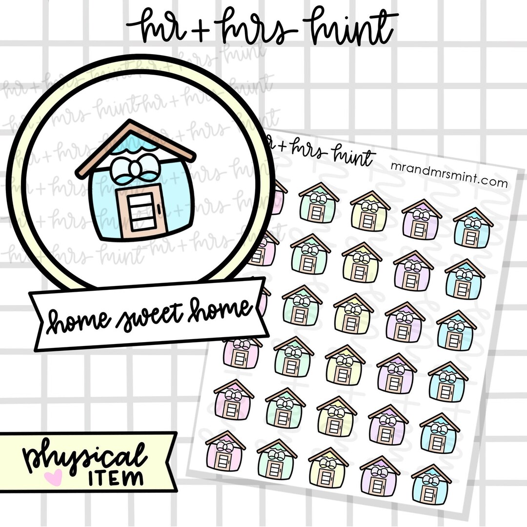 Home Sweet Home Planner Stickers | Hand Drawn Stickers, Planner ...