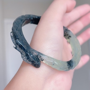 Dragon Carved Bangle 57.8mm | Serpentine Jade Bangle