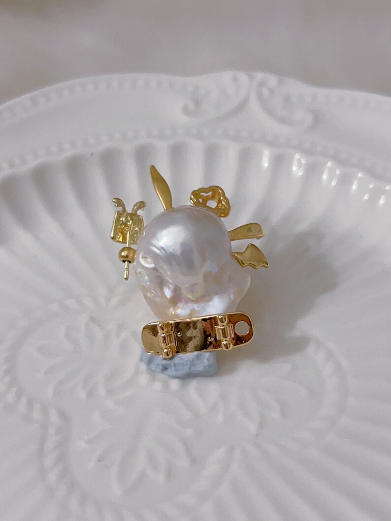 Little Bunny Cute Monster Baroque Pearl Pendant | Handmade Pearl ...