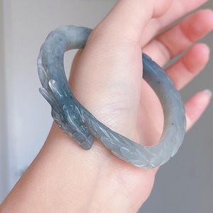 Dragon Carved Bangle 58.2mm | Serpentine Jade Bangle