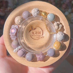 Bunny Astronaut Alashan Agate Bracelet | Agate Bracelet | Gemstone Bracelets