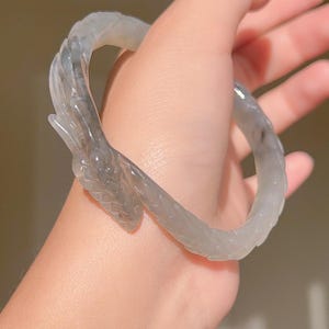 Dragon Carved Bangle 60mm | Serpentine Jade Bangle