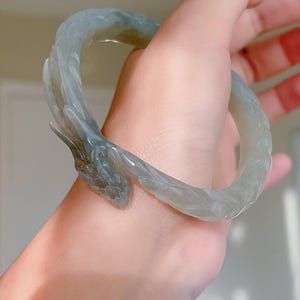 Dragon Carved Bangle 59.7mm | Serpentine Jade Bangle