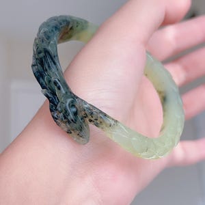Dragon Carved Bangle 58mm | Serpentine Jade Bangle