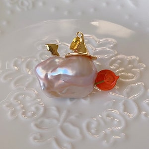 Baroque Little Pumpkin Monster Pearl Pendant Handmade Pearl Pendant ...