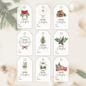 Julklappsetiketter, Rustik design, Utskrivbara