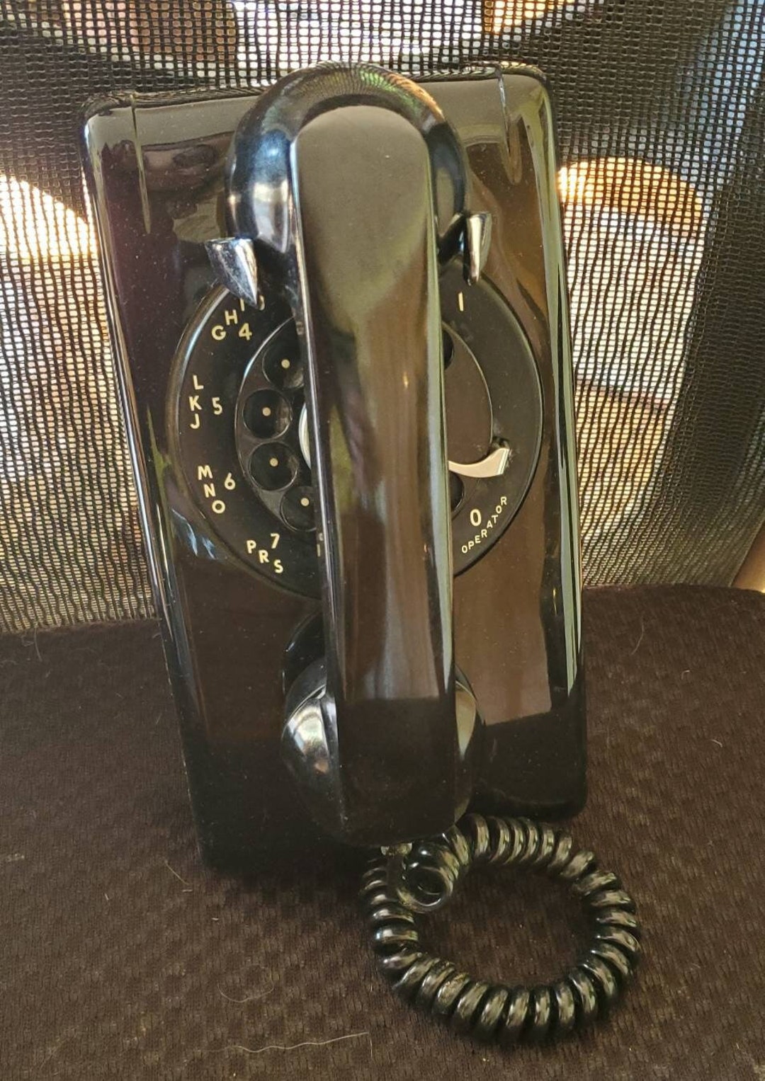 Antique Rotary Phone NOS Black Wall Phone 554 Etsy