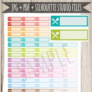 Meals Printable Planner Stickers Meals Planner Stickers for Erin Condren Planner Functional Stickers Dinner Stickers Box Planner Sticker