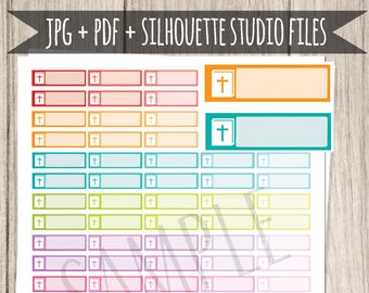 Bible Study Printable Planner Stickers Bible Planner Stickers for Erin Condren Planner Bible Reading Stickers Church Functional Stickers Box