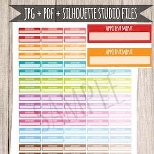 Appointment Printable Planner Stickers Appointment Stickers for Erin Condren Planner Functional Stickers Box Planner Stickers Cut Files