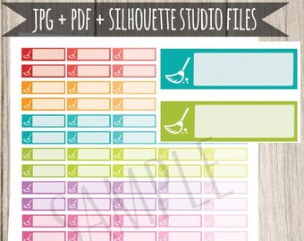 House Cleaning Printable Planner Stickers Cleaning Planner Stickers for Erin Condren Planner Cleaning Stickers Functional Stickers Cut Files