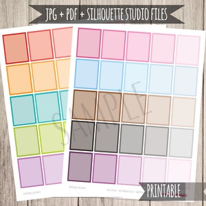 Full Box Printable Planner Stickers Full Box Planner Stickers for Erin Condren Planner Full Box Stickers Functional Stickers Notes Cut Files