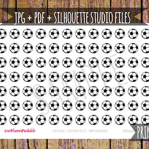 Soccer Printable Planner Stickers Cut File Soccer Stickers Soccer Game Icon Stickers for Erin Condren Planner Fitness Planner Sports Cut