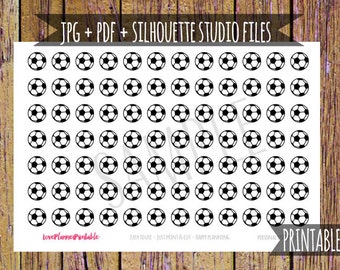 Soccer Printable Planner Stickers Cut File Soccer Stickers Soccer Game Icon Stickers for Erin Condren Planner Fitness Planner Sports Cut
