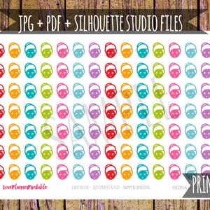 Spa Printable Planner Stickers Spa Stickers Spa Appointment Stickers Cut File Icon Stickers Functional Sticker Spa Party Planner Sticker A35