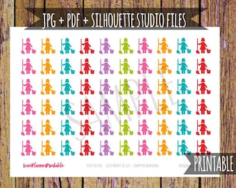 Afdrukbare planner stickers schoonmaakster schoonmaak stickers voor Erin Condren planner pictogram functionele stickers schoonmaak planner stickers knippen