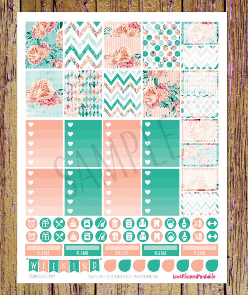 Floral Digital Printable Planner Stickers Weekly Stickers - Etsy