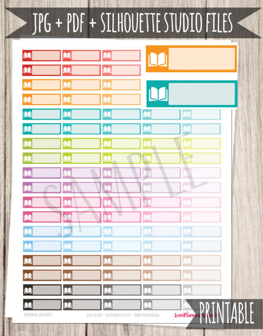 Reading Printable Planner Stickers Reading Planner Stickers for Erin ...