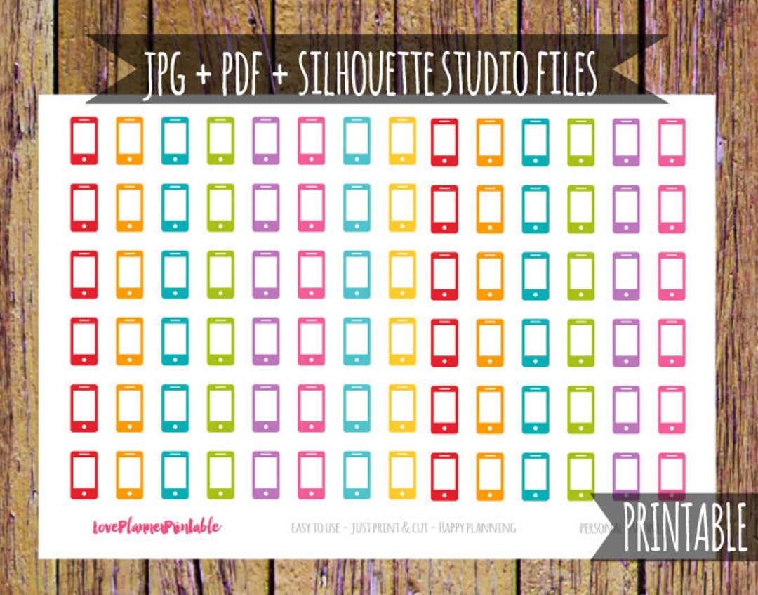 Cell Phone Printable Planner Stickers Bill Stickers Phone Bill Stickers ...