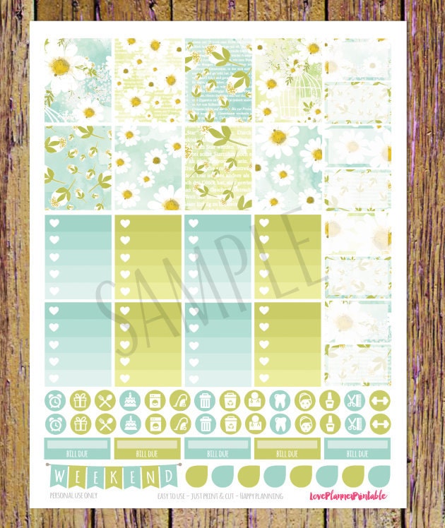 Sweet Nature Digital Printable Planner Stickers Weekly Stickers Digital ...