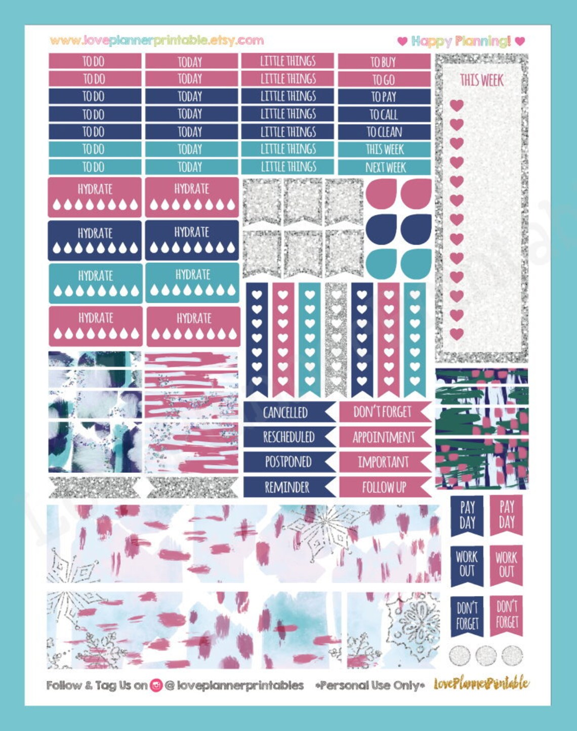 Cozy Winter Printable Planner Stickers Weekly Stickers for Erin Condren ...