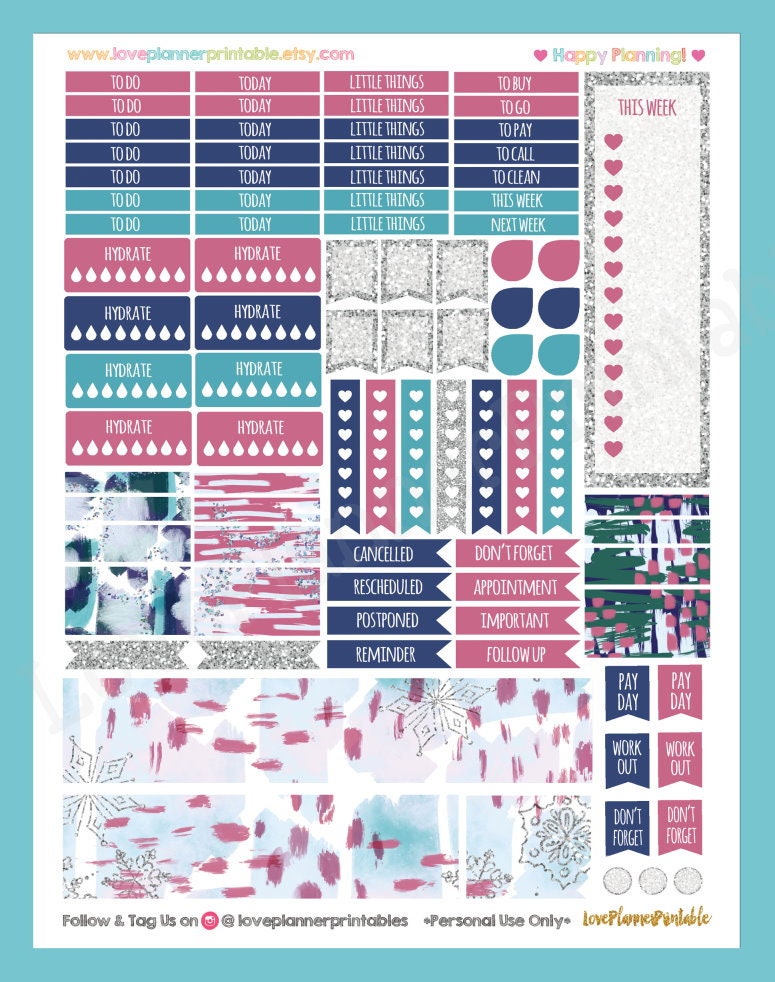 Cozy Winter Printable Planner Stickers Weekly Stickers for Erin Condren ...