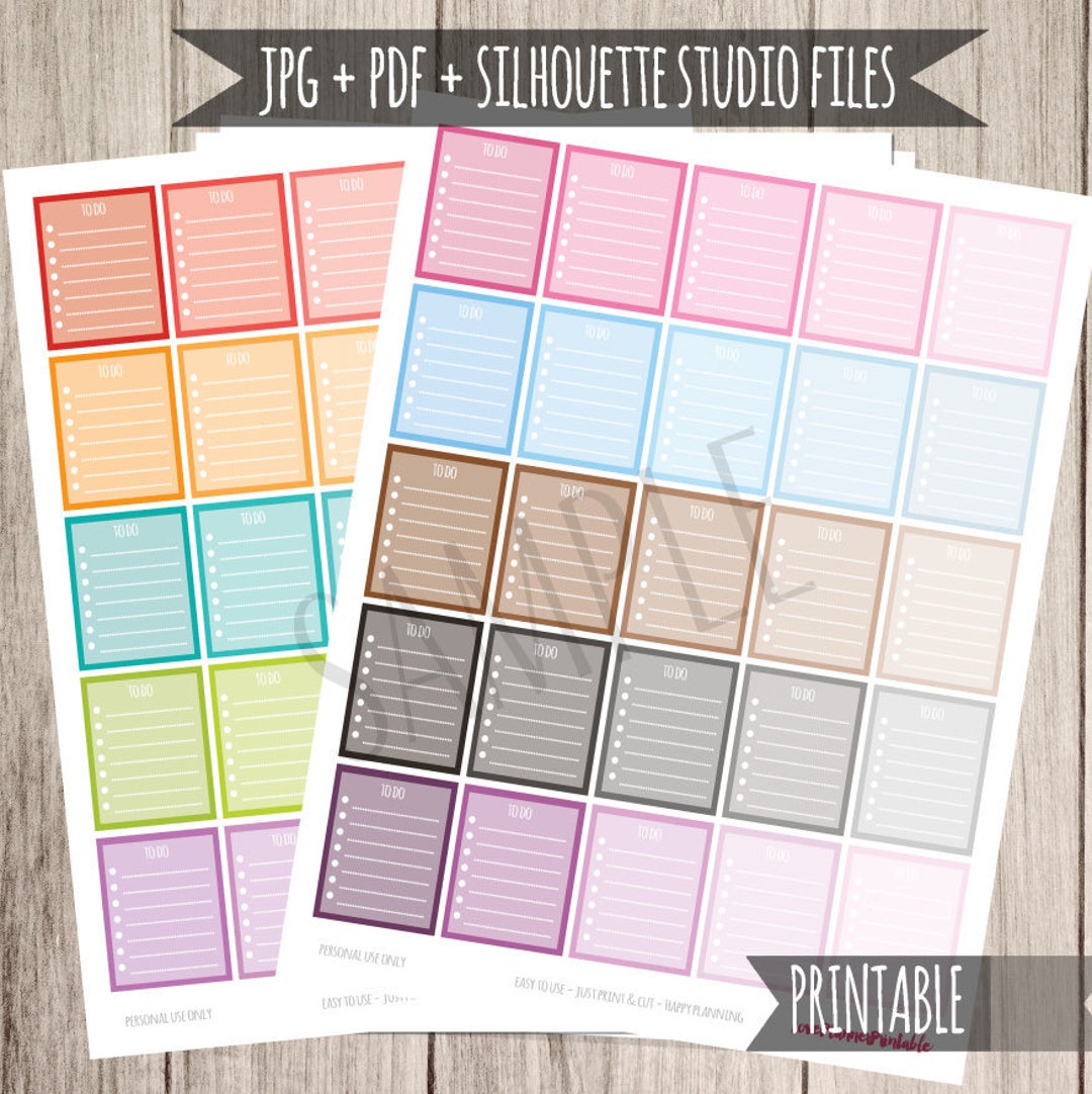 To Do Full Box Printable Planner Stickers to Do Planner Stickers for ...