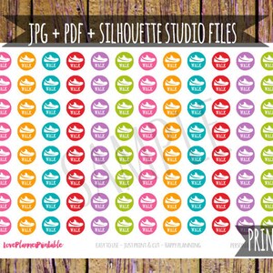 Walk Printable Planner Stickers Hiking Stickers Cut File Icon Stickers Digital Planner Stickers Fitness Stickers for Erin Condren Planner
