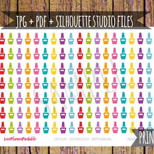 Maniküre druckbare Planner Aufkleber Cut File Maniküre Planer Symbol Aufkleber für Erin Condren Planer Nail Funktionale Aufkleber Spa Aufkleber