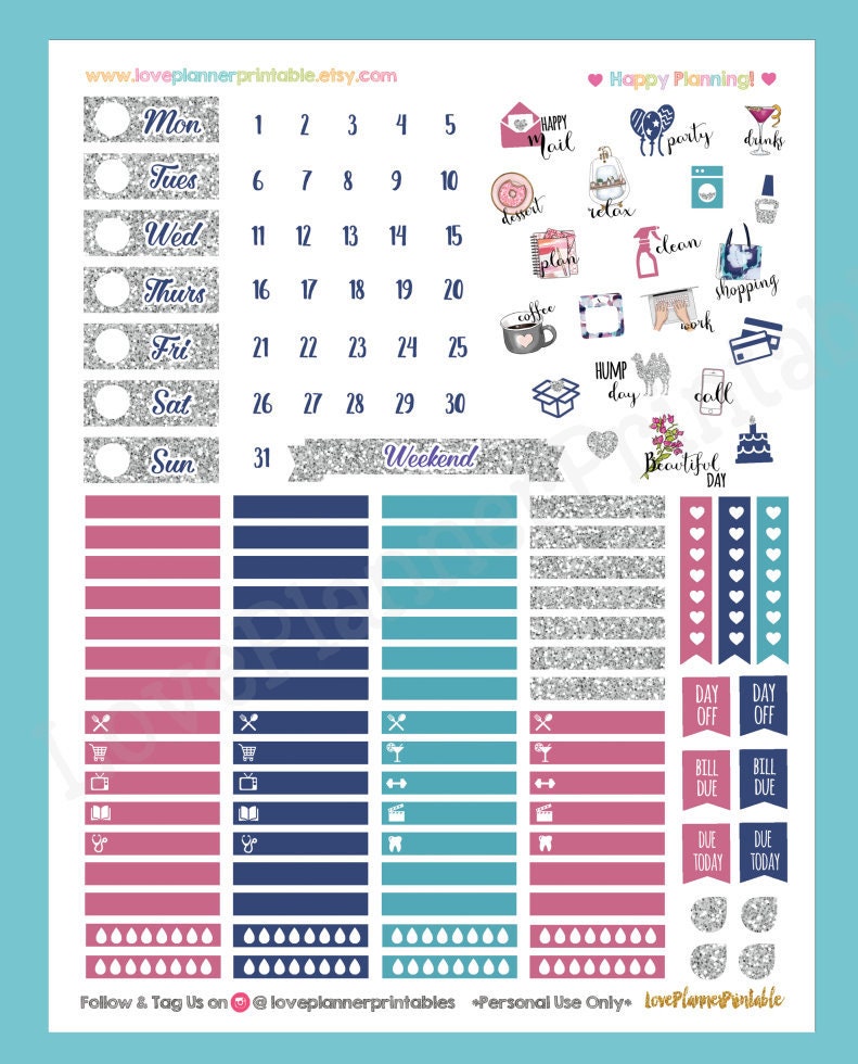 Cozy Winter Printable Planner Stickers Weekly Stickers for Erin Condren ...
