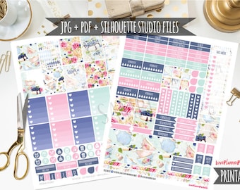 Tea Party Digital Printable Planner Stickers Weekly Stickers Digital Planner Stickers Tea Party Stickers Weekly Planner Cut Files