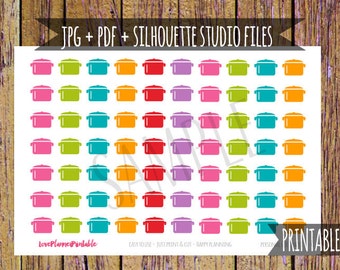 Crockpot Printable Planner Stickers Cut File Slowcooker Stickers Icon Stickers Meals Dinner Functional Stickers for Erin Condren Planner