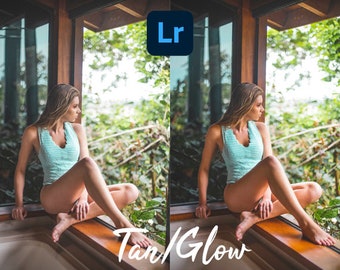 Set of 4 Tan Lightroom presets for desktop and mobile, summer tan/glow presets lightroom.