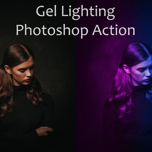 Gel lighting effect Photoshop Action, instant download.