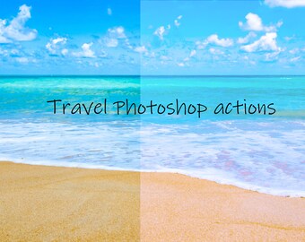 presets, set of four Photoshop actions for travel, instagram photoshop actions, travel blogger photoshop actions digital download