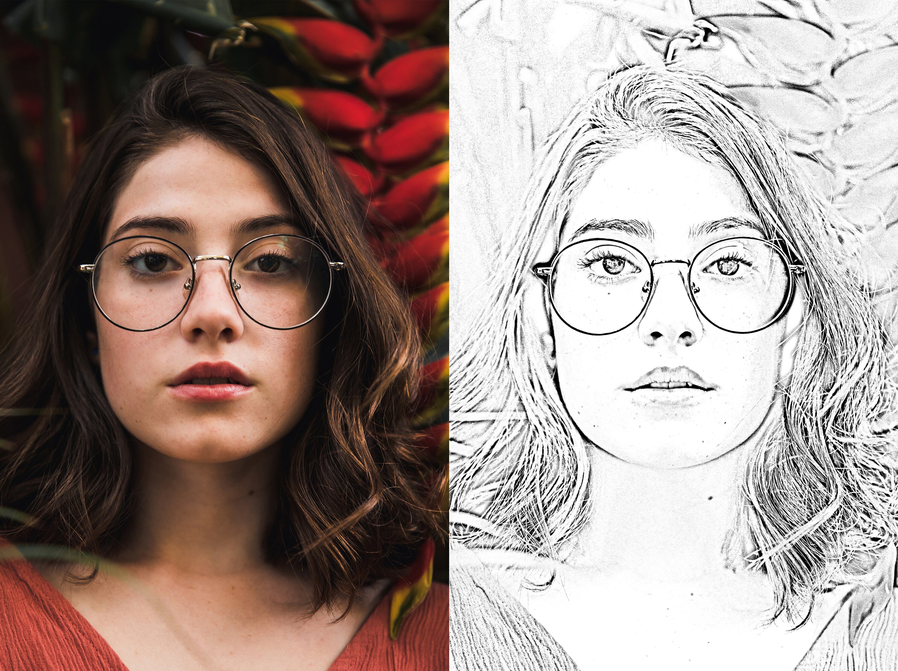 Preset Pencil Sketch Effect Action, Drawing Effect