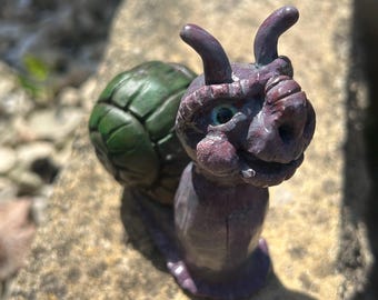 OOAK Schnecken Skulptur - Handgemachte Fantasy Figur.