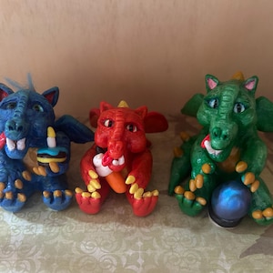 OOAK polymer clay dragons - fantasy figure