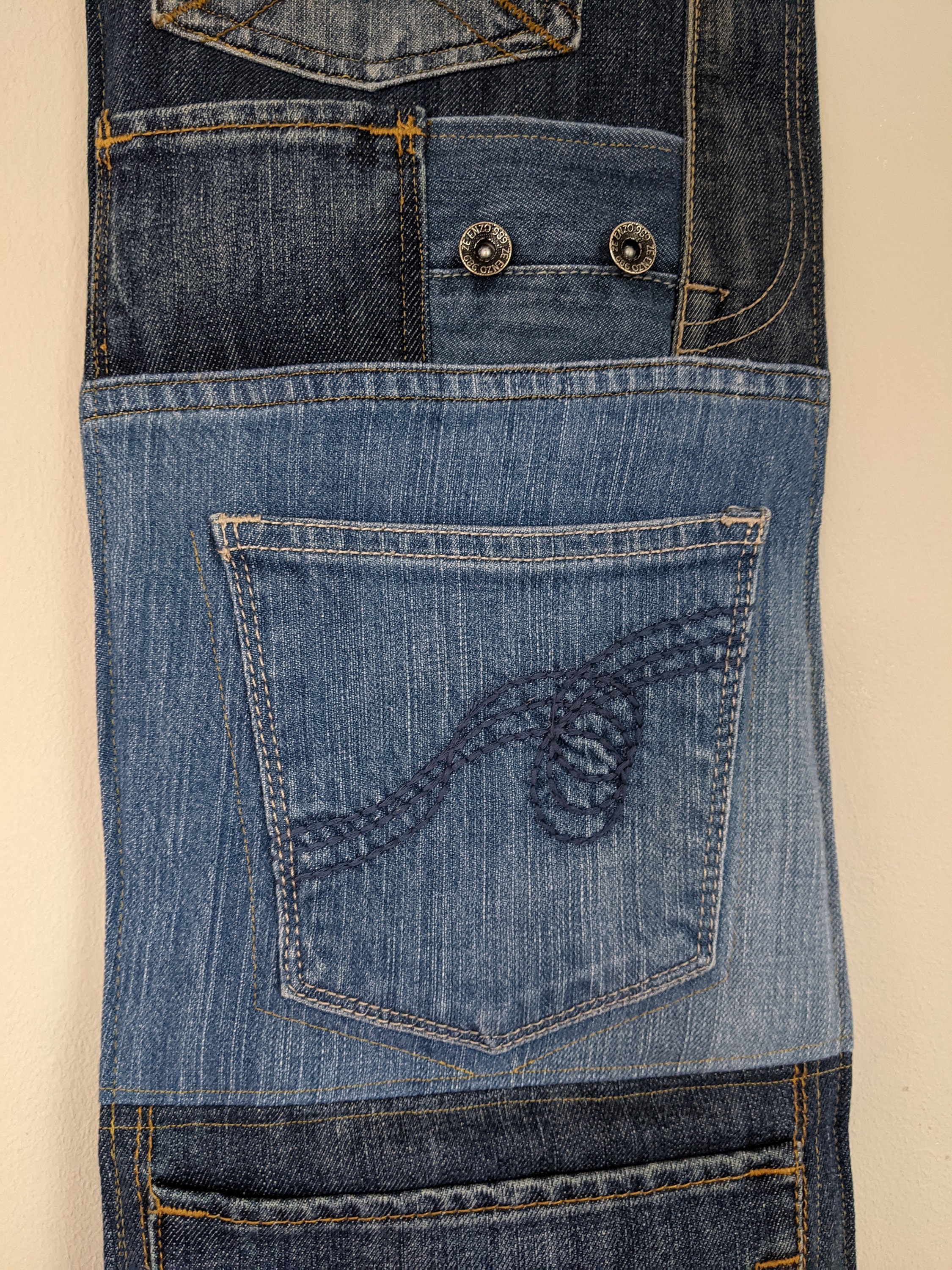 Upcycled Denim Storage Hanger. Made From Recycled Jeans. Ideal - Etsy ...