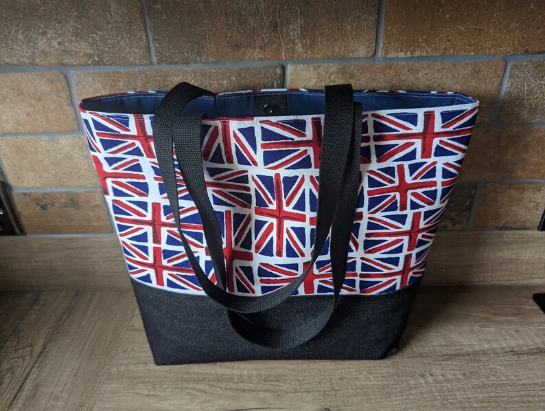 Drapeaux Union Jack et sac en denim faits main. Cadeau idéal pour un anniversaire ou Noël. image 5