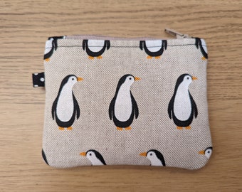 DH14hjsdDEE Penguins With Sweater Geometric Logo zipper canvas coin purse wallet Cellphone Bag With Handle Make Up Bag