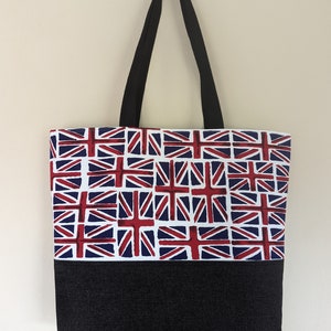 Drapeaux Union Jack et sac en denim faits main. Cadeau idéal pour un anniversaire ou Noël. image 4