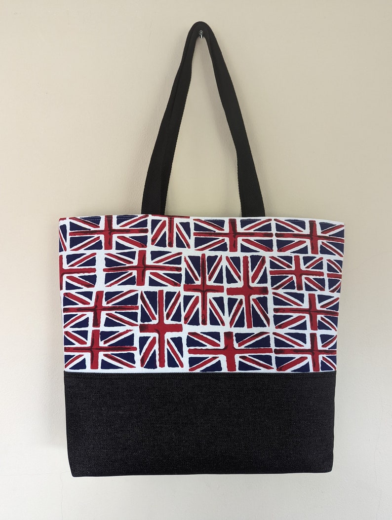 Drapeaux Union Jack et sac en denim faits main. Cadeau idéal pour un anniversaire ou Noël. image 4