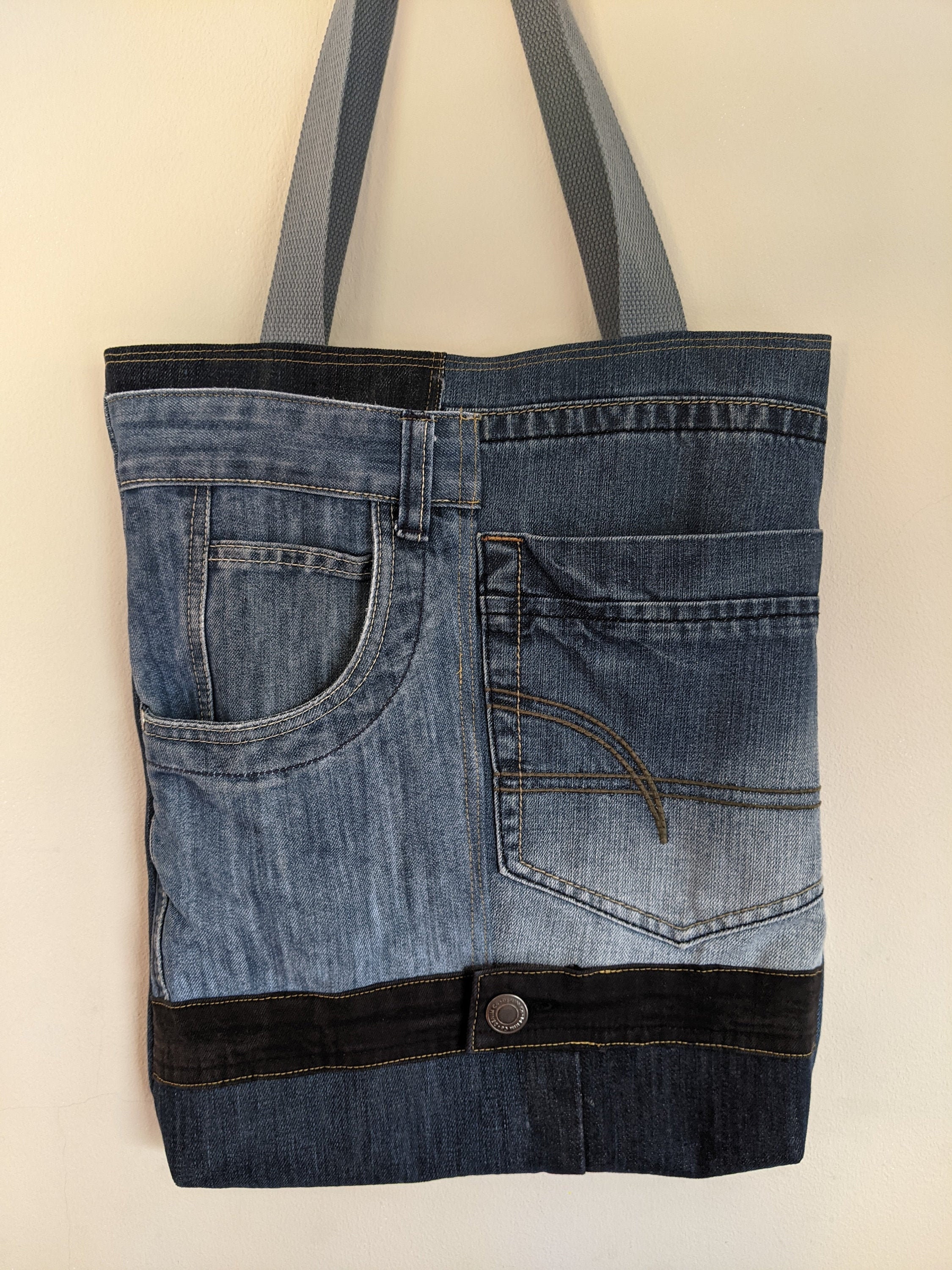 Upcycled denim shopping bag. Made from recycled jeans. Ideal | Etsy