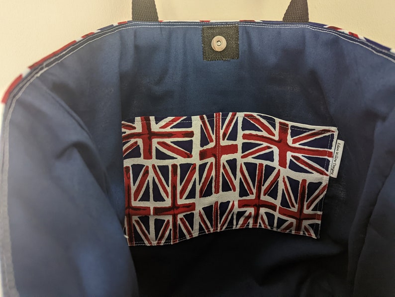 Drapeaux Union Jack et sac en denim faits main. Cadeau idéal pour un anniversaire ou Noël. image 3